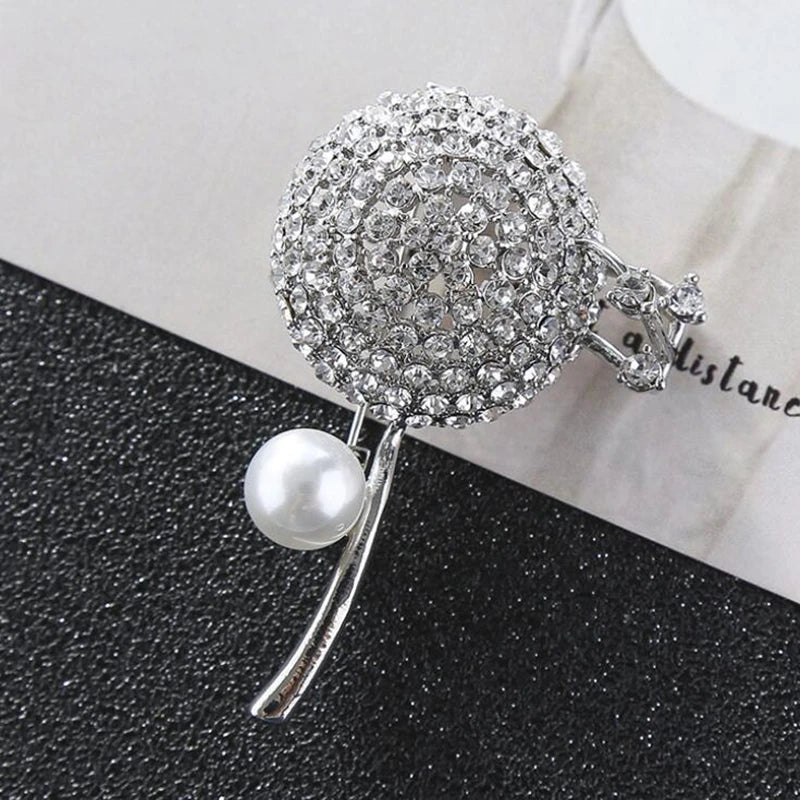 Dandelion Shape Brooch Cubic Zircon Jewelry Pin for Women Girls
