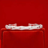 925 Silver Bamboo Bangle Cuff Bracelet Wedding Jewelry