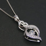 925 Silver Moving Stone Pendant Dancing Diamond CZ Women's Pendant