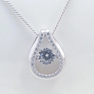 925 Sterling Silver Dancing Diamond CZ Women's Pendant