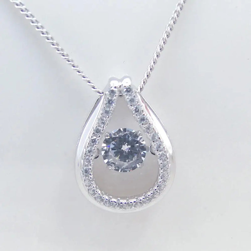 925 Sterling Silver Dancing Diamond CZ Women's Pendant