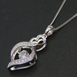 925 Silver Moving Stone Pendant Dancing Diamond CZ Women's Pendant