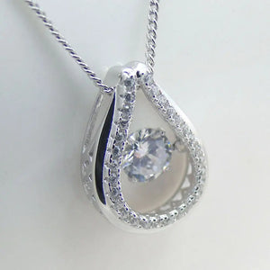 925 Sterling Silver Dancing Diamond CZ Women's Pendant