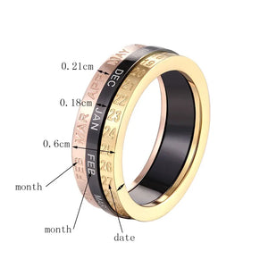 Rotated Ring Titanium Steel Top Woman Love Ring Gift
