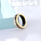 Rotated Ring Titanium Steel Top Woman Love Ring Gift
