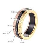 Rotated Ring Titanium Steel Top Woman Love Ring Gift
