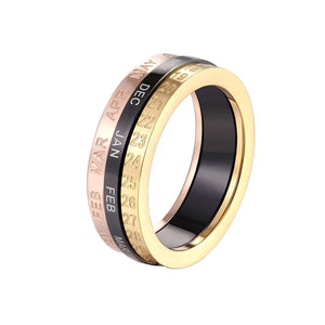 Rotated Ring Titanium Steel Top Woman Love Ring Gift