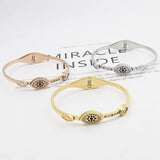 Crystal Woman Bracelets & Bangle Stainless Steel Spring Open Plated Bangle