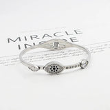 Crystal Woman Bracelets & Bangle Stainless Steel Spring Open Plated Bangle