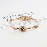 Crystal Woman Bracelets & Bangle Stainless Steel Spring Open Plated Bangle