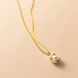 925 Silver Geometric Pearl Clavicle Chain Necklace Pendant