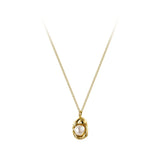 925 Silver Geometric Pearl Clavicle Chain Necklace Pendant