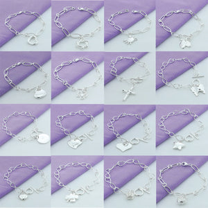 925 Sterling Silver Charm Bracelet Gorgeous Jewelry Silver Chain Women Gift