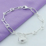 925 Sterling Silver Charm Bracelet Gorgeous Jewelry Silver Chain Women Gift