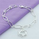 925 Sterling Silver Charm Bracelet Gorgeous Jewelry Silver Chain Women Gift