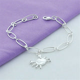 925 Sterling Silver Charm Bracelet Gorgeous Jewelry Silver Chain Women Gift