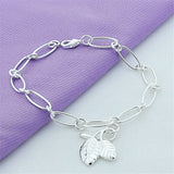 925 Sterling Silver Charm Bracelet Gorgeous Jewelry Silver Chain Women Gift