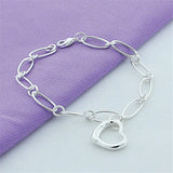 925 Sterling Silver Charm Bracelet Gorgeous Jewelry Silver Chain Women Gift