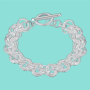 925 Silver Circle Bracelet Women's Jewelry Gift