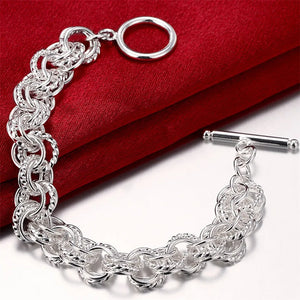925 Silver Circle Bracelet Women's Jewelry Gift