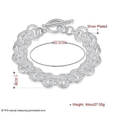 925 Silver Circle Bracelet Women's Jewelry Gift