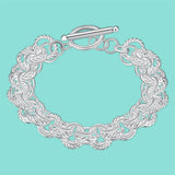 925 Silver Circle Bracelet Women's Jewelry Gift