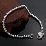 925 Silver Bead Chain Bracelet Women