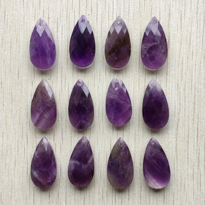 12pcs/Lot Amethyst Water Drop Charms for DIY Jewelry Making