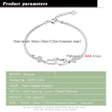 925 Silver Heart Bracelet Women's Jewelry Anniversary Accessories