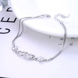 925 Silver Heart Bracelet Women's Jewelry Anniversary Accessories