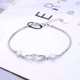 925 Silver Heart Bracelet Women's Jewelry Anniversary Accessories