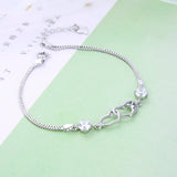 925 Silver Heart Bracelet Women's Jewelry Anniversary Accessories