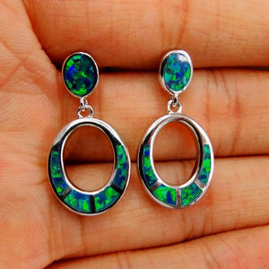 Fire Opal Earrings 925 Sterling Silver Stud Earrings For Women