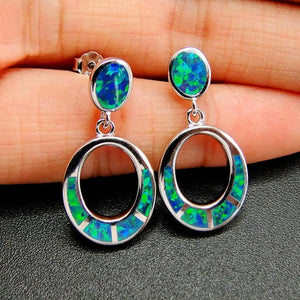 Fire Opal Earrings 925 Sterling Silver Stud Earrings For Women