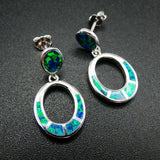Fire Opal Earrings 925 Sterling Silver Stud Earrings For Women