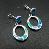 Fire Opal Earrings 925 Sterling Silver Stud Earrings For Women