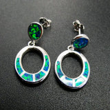 Fire Opal Earrings 925 Sterling Silver Stud Earrings For Women