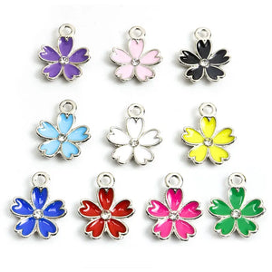 Flowers Charms Enamel Pendants DIY Earrings Necklace Bracelets
