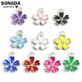 Flowers Charms Enamel Pendants DIY Earrings Necklace Bracelets