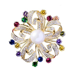 Vintage Crystal Wreath Brooch for Women Jewelry