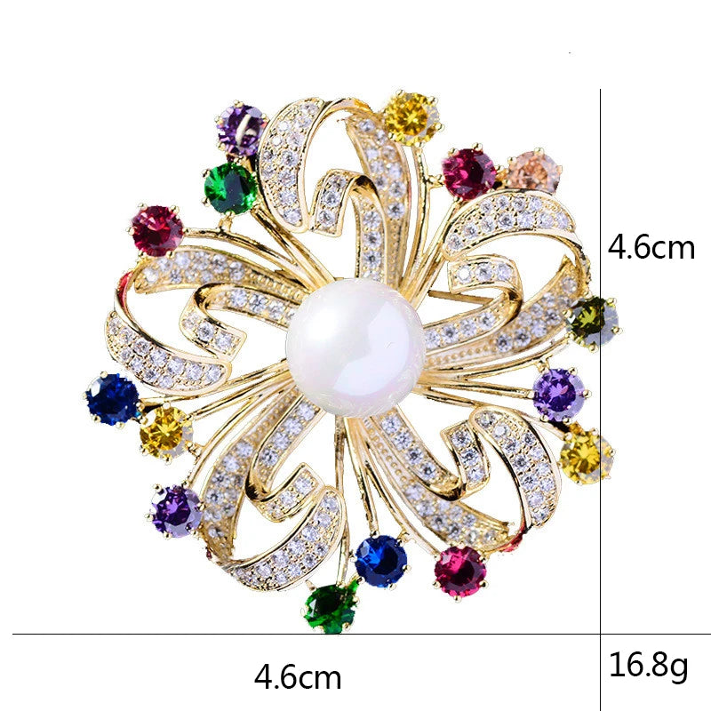 Vintage Crystal Wreath Brooch for Women Jewelry