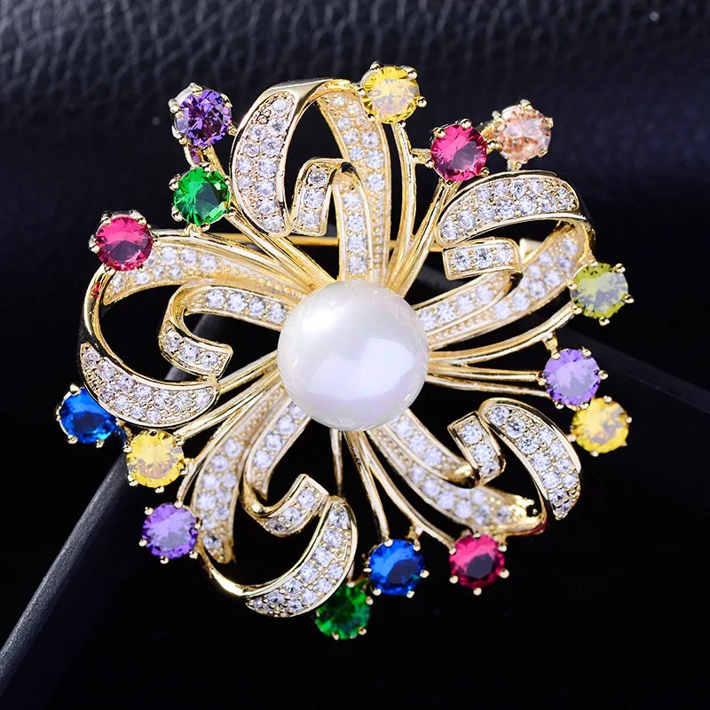 Vintage Crystal Wreath Brooch for Women Jewelry