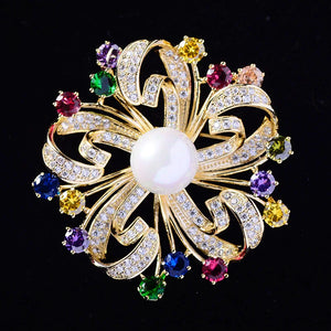 Vintage Crystal Wreath Brooch for Women Jewelry