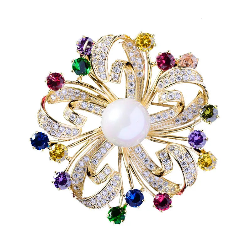 Vintage Crystal Wreath Brooch for Women Jewelry