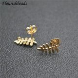 Fade-resistant Metal Leaf Ear Studs for DIY Earrings 30pcs