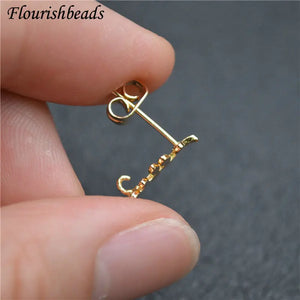 Fade-resistant Metal Leaf Ear Studs for DIY Earrings 30pcs