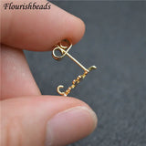 Fade-resistant Metal Leaf Ear Studs for DIY Earrings 30pcs