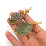 Green Fluorite Stone Pendant Wire Wrapped Gemstone Women Jewelry