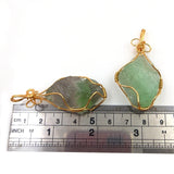 Green Fluorite Stone Pendant Wire Wrapped Gemstone Women Jewelry