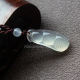Handwork Agate Jade Carved Bean Beads Lucky Pendant Necklace